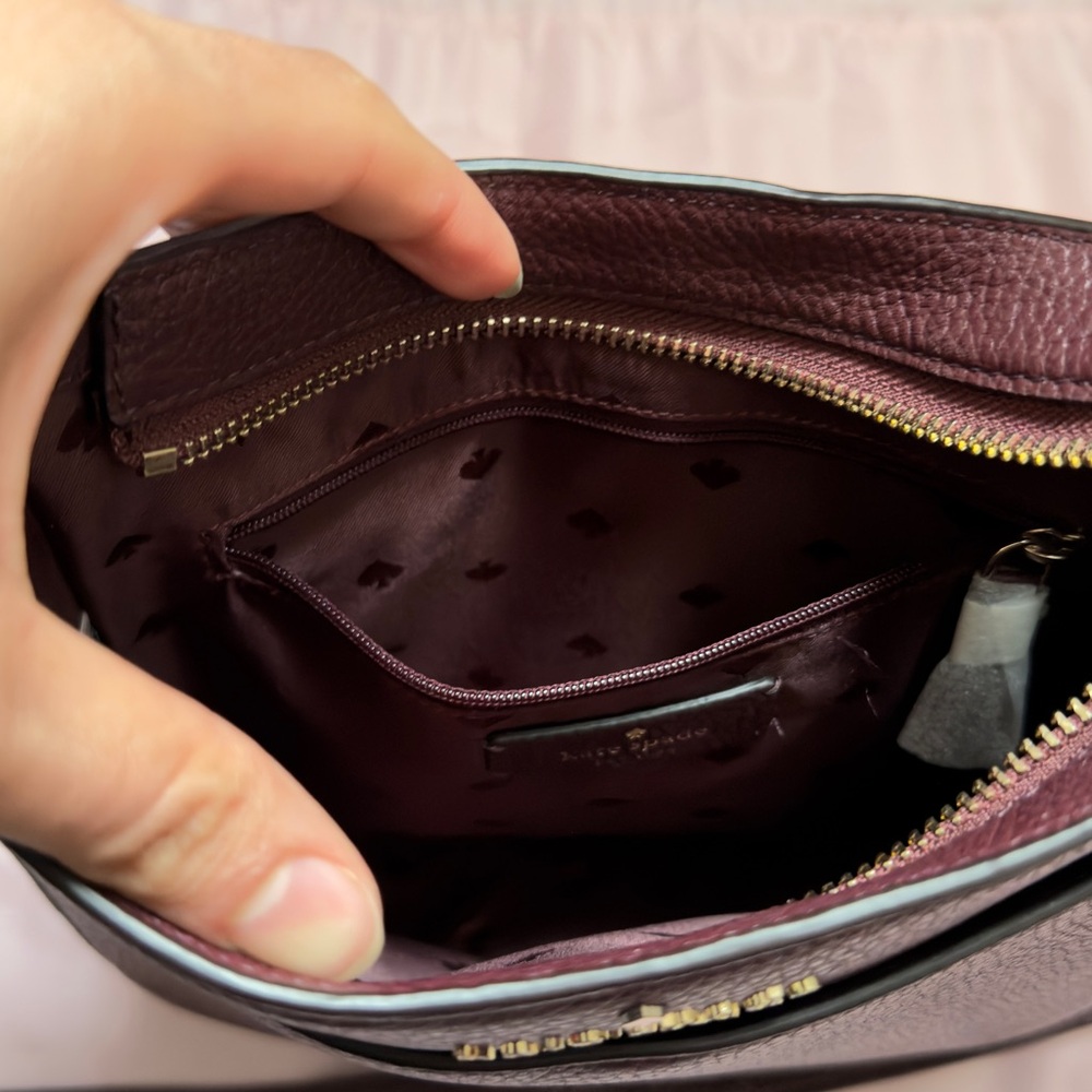 Kate Spade Plum Leather Adjustable Crossbody Bag - Picture 6 of 7